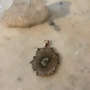 Silver Crystal Gem Pendant